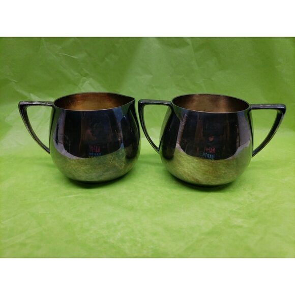 Vintage Empire Crafts Quadruple Plate Creamer and Sugar Bowl 2.5” Tall EUC - Picture 3 of 4